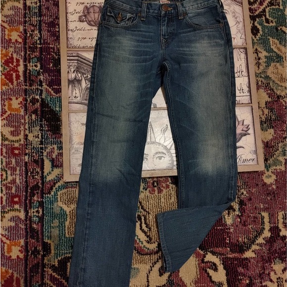 Kids Girls True Religion Button Pocket Straight Leg Jeans - Picture 3 of 8